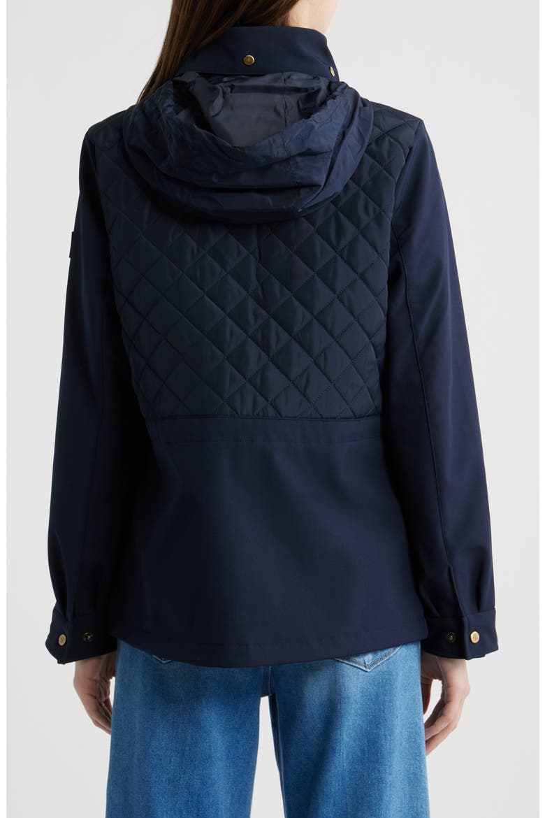 Mixed Media Quilted Jacket, Alternate, color, NAVY