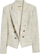 L'AGENCE Brooke Double Breasted Tweed Blazer
