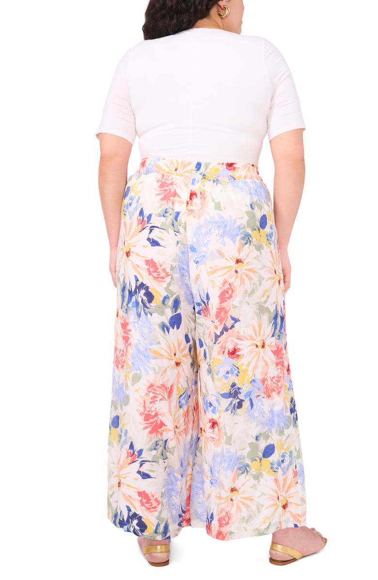 Vince Camuto Floral Wide Leg Drawstring Pants, Alternate, color, 