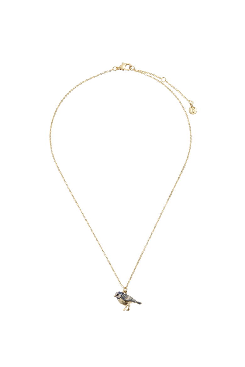 Enamel Blue Tit Short Necklace, Alternate, color, Multi & Gold