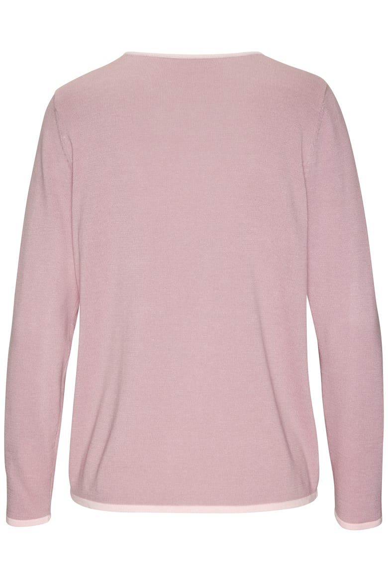 Contrast Trim Sweater, Alternate, color, Mauve Rose