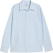 Percival Boxy Long Sleeve Cotton Blend Button-Up Shirt