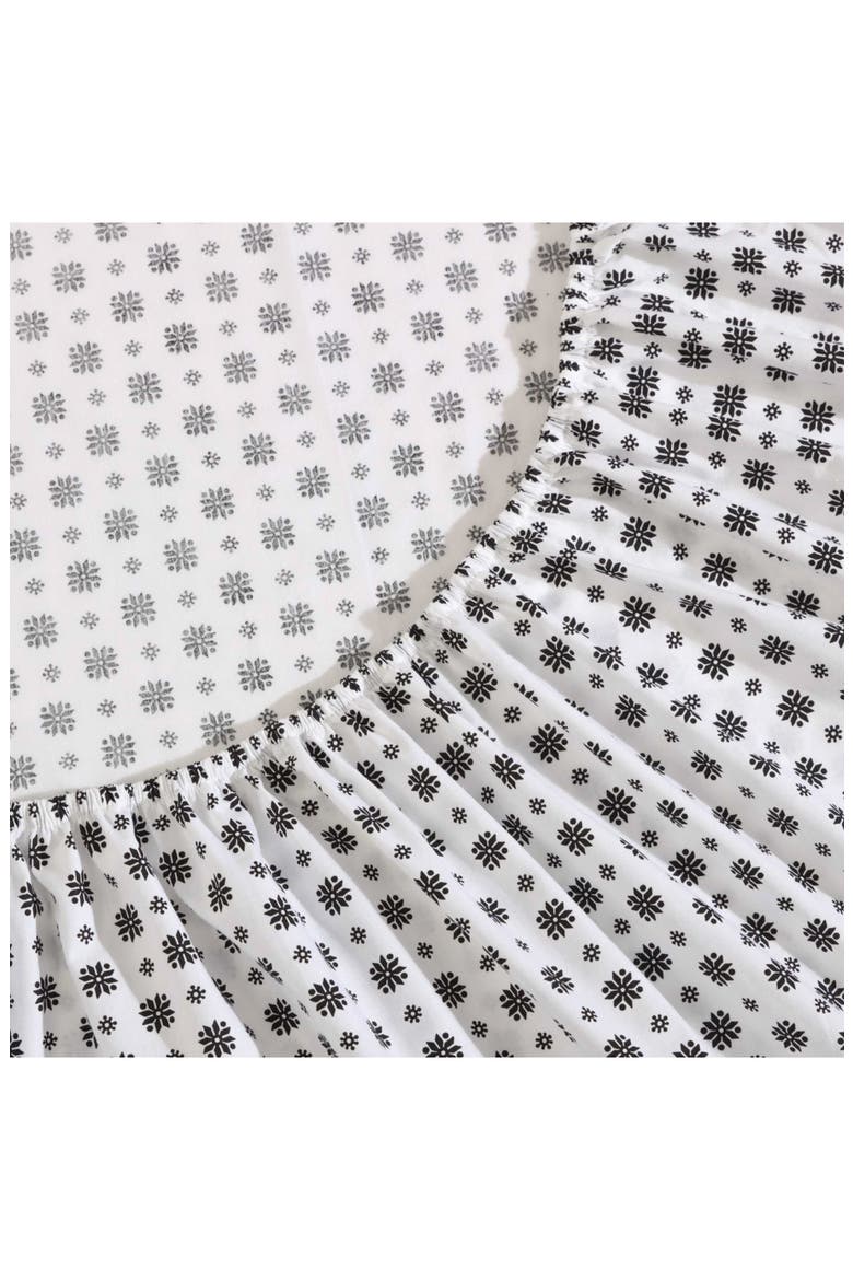 Fair Isle Sprinkle Cotton Sheet Set, Alternate, color, WHITE/ BLACK