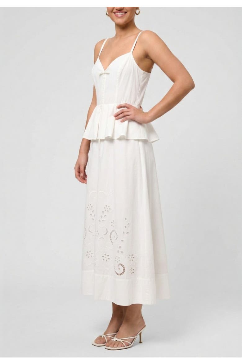 Isabelle Peplum Maxi Dress, Alternate, color, White