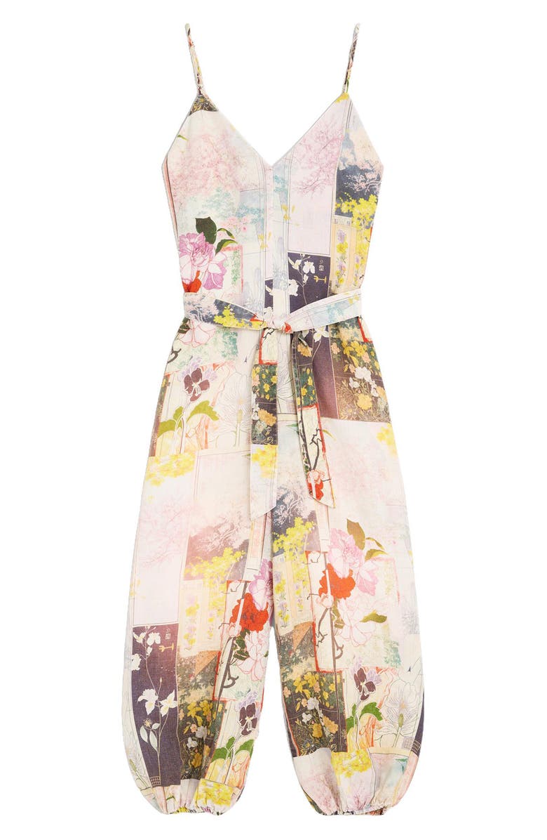 Desigual Floral Patchwork Belted Jumpsuit, Alternate, color,