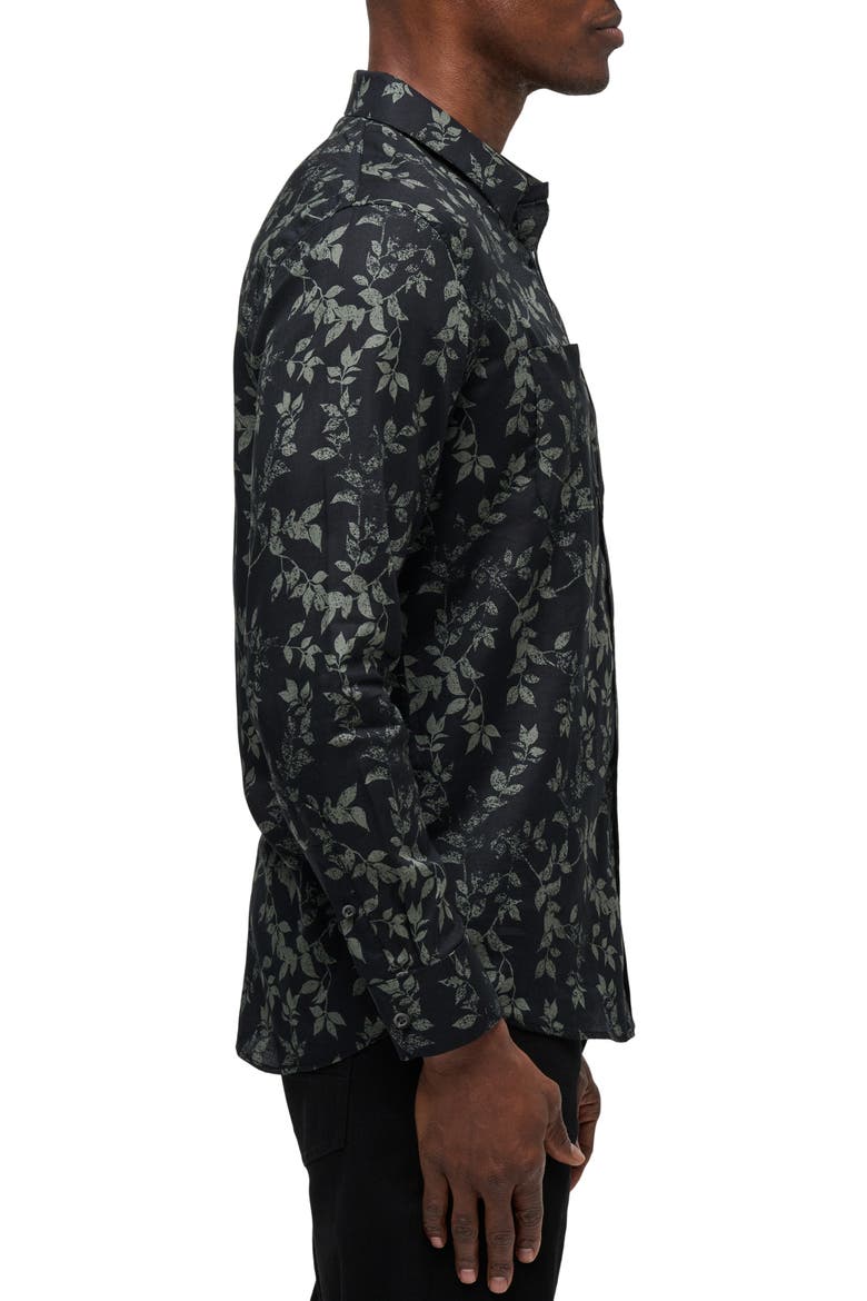 Searchlight Button-Up Shirt, Alternate, color, BLACK