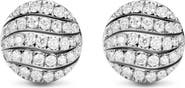 David Yurman Sculpted Cable 9mm Sterling Silver Diamond Stud Earrings