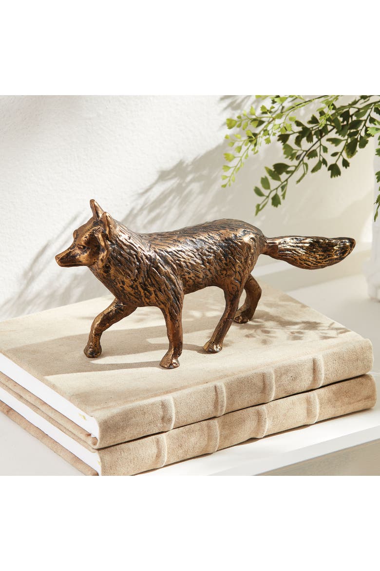 Sly Fox Sculpture, Alternate, color, Gold