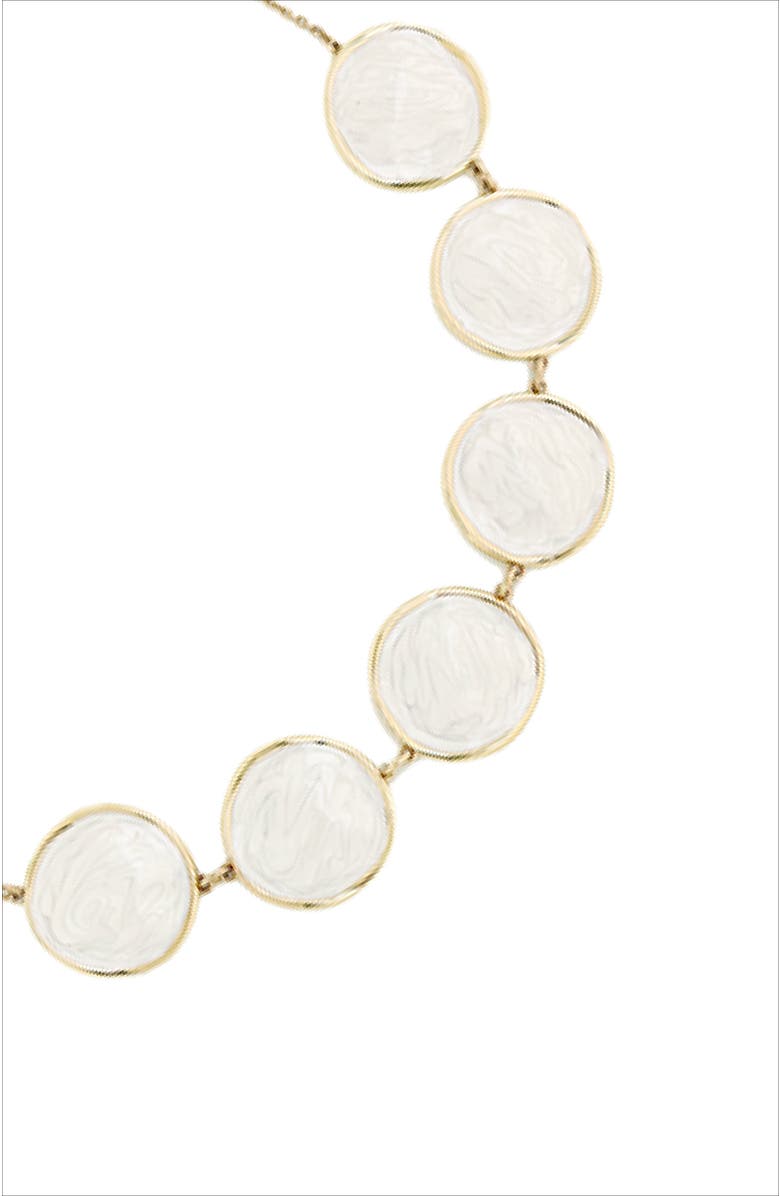 RC RETRO CHIC Enamel Ripple Necklace, Alternate, color, White & Gold