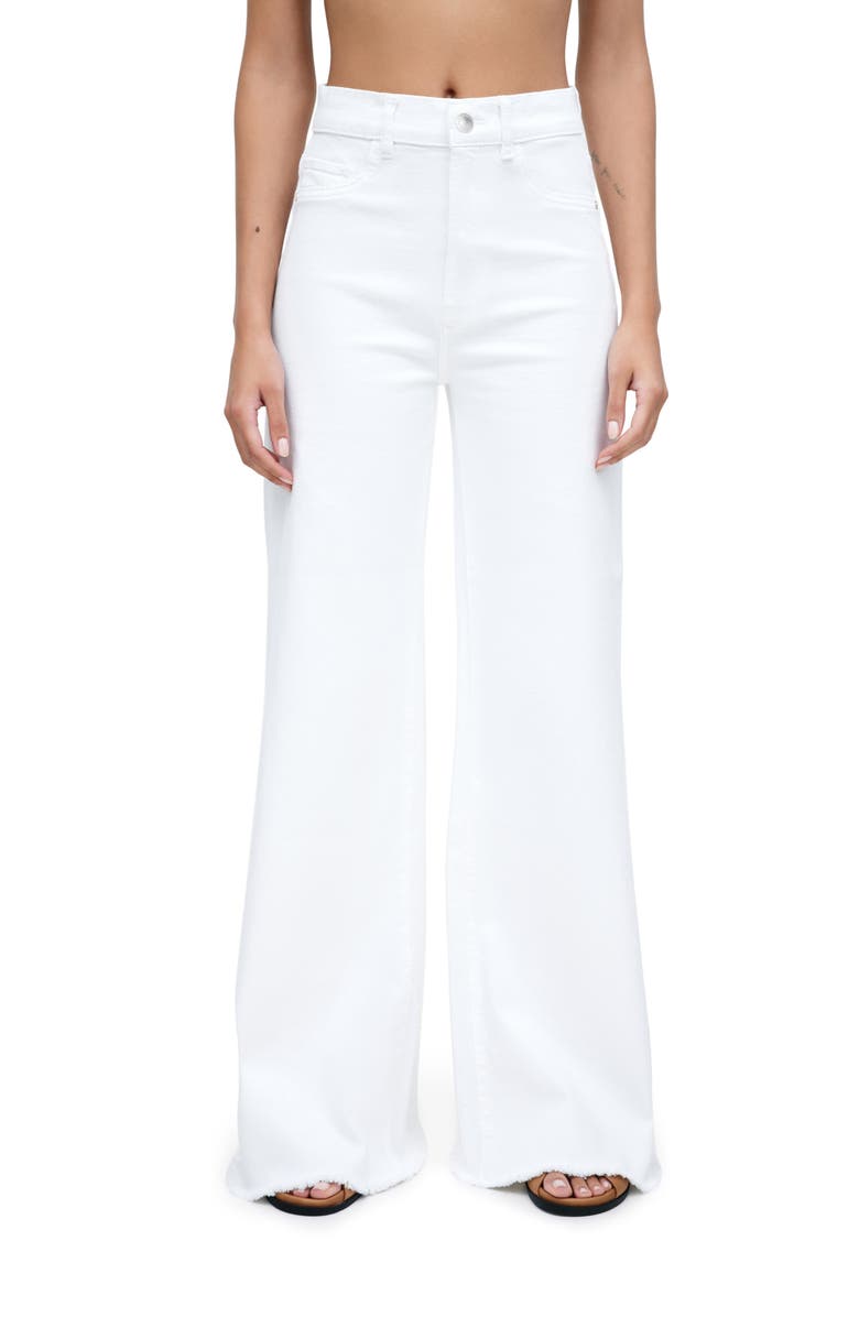 Marcella McCarren High Waist Raw Hem Wide Leg Jeans, Main, color, 