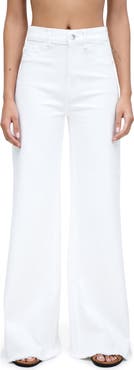 Marcella McCarren High Waist Raw Hem Wide Leg Jeans