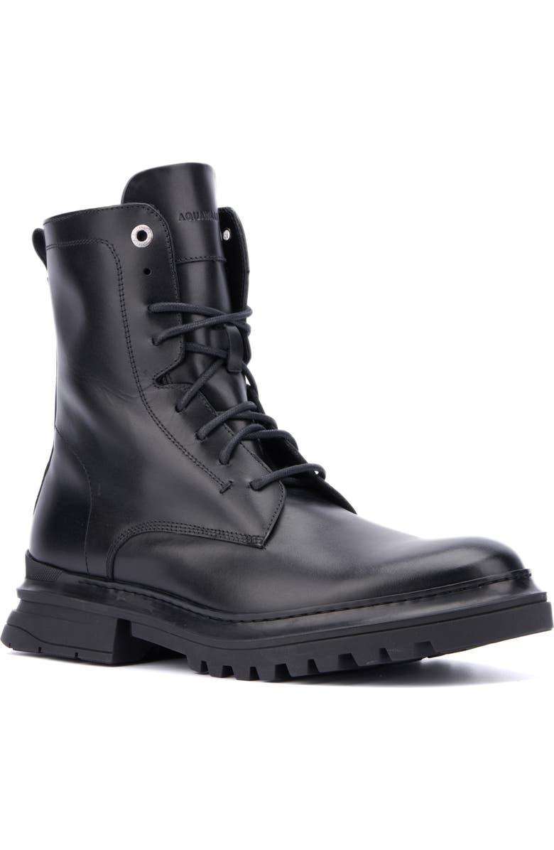 Aquatalia Edmundo Water Repellent Combat Boot, Main, color, Black
