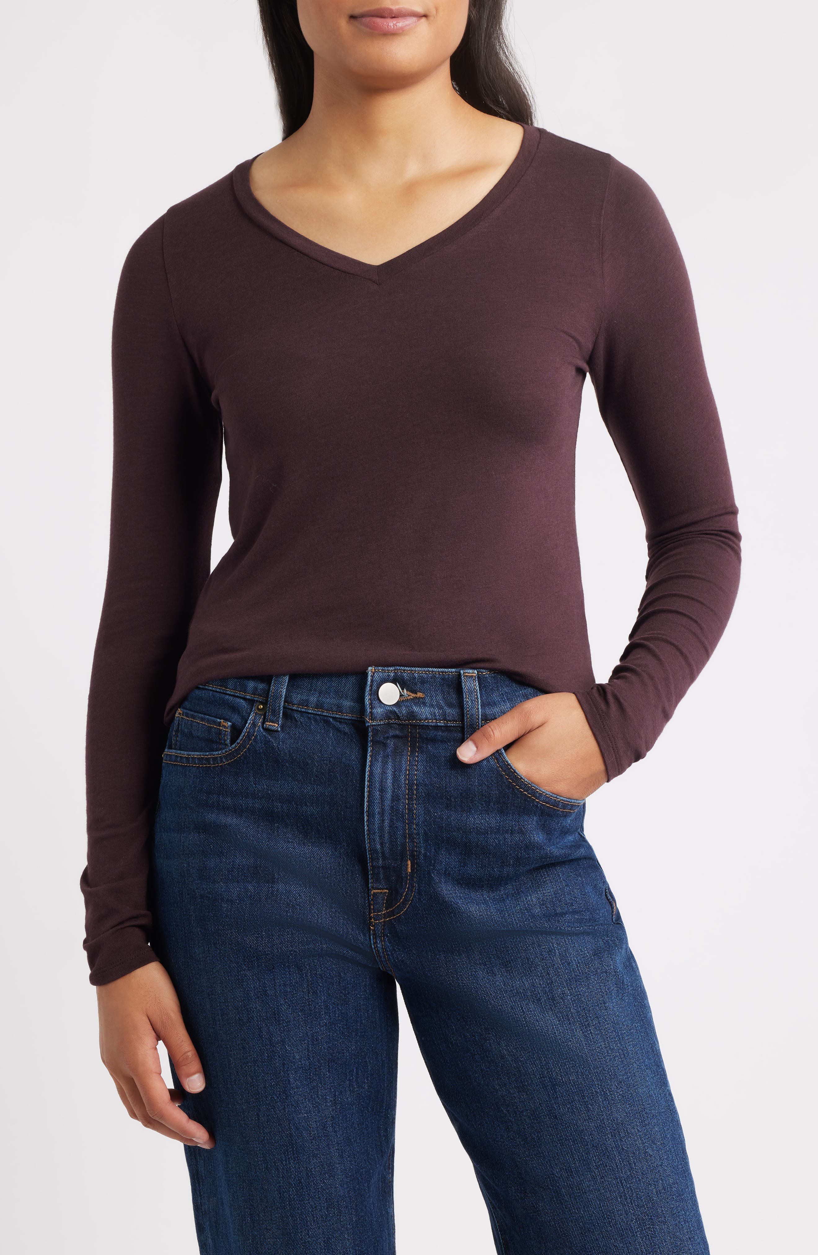 Eileen Fisher V-Neck Long Sleeve T-Shirt