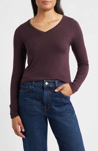 V-Neck Long Sleeve T-Shirt