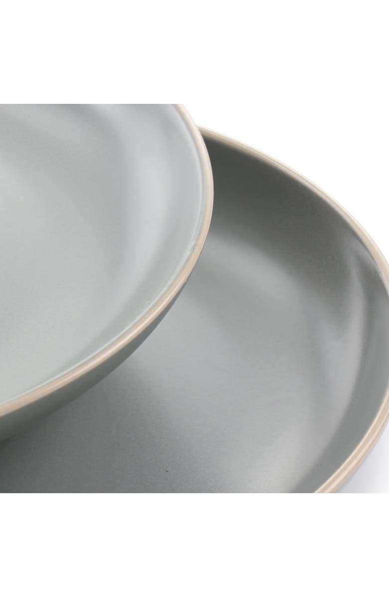Gibson Home Rockaway 2 Piece 10.5 Inch Round Stoneware Dinner Plate Set, Alternate, color, Grey