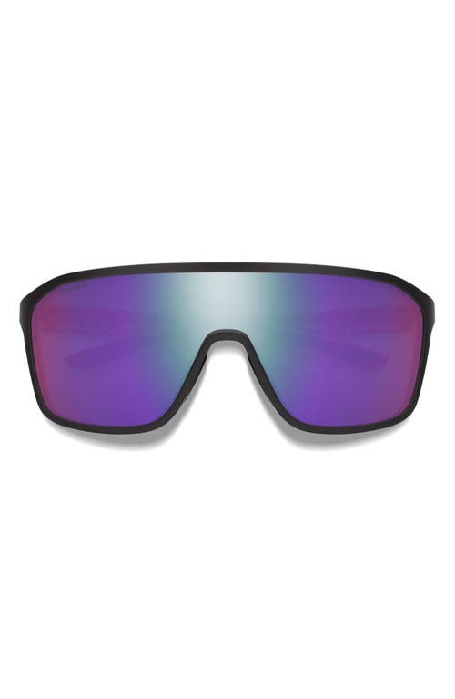 Smith Boomtown 135mm Chromapop™ Polarized Shield Sunglasses In Matte Wild Child/violet