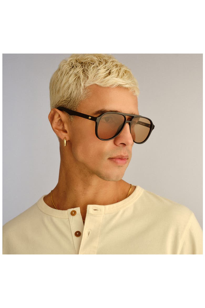 Tragic Magic 56mm Aviator Sunglasses, Alternate, color, BLACK / TAN TINT