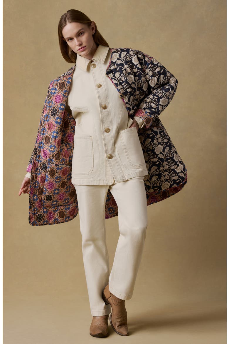 Hunting Island Reversible Organic Cotton Quilted Jacket, Alternate, color, JEWEL TONE MULTI PRINT