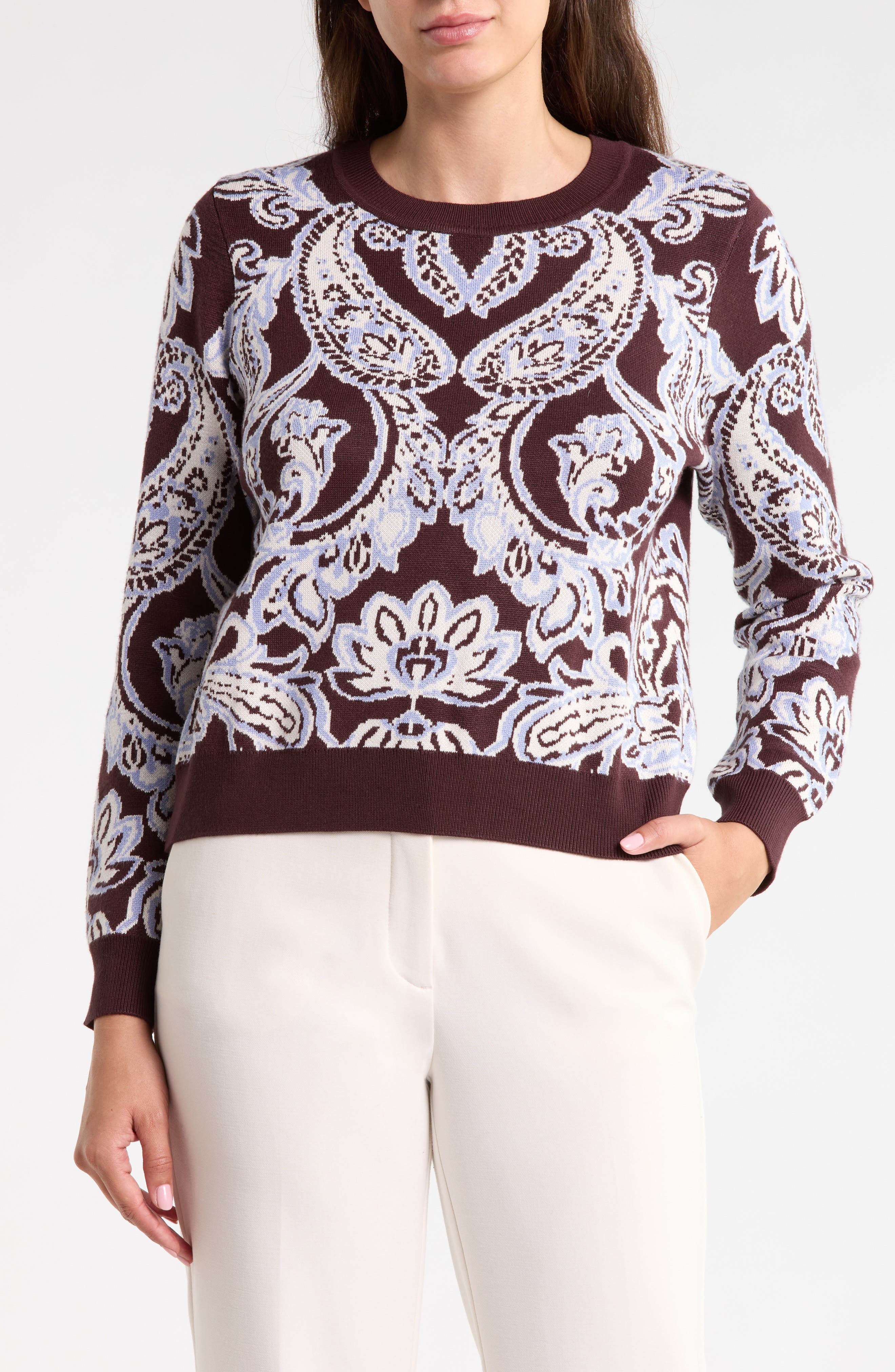 Floral Jacquard Sweater