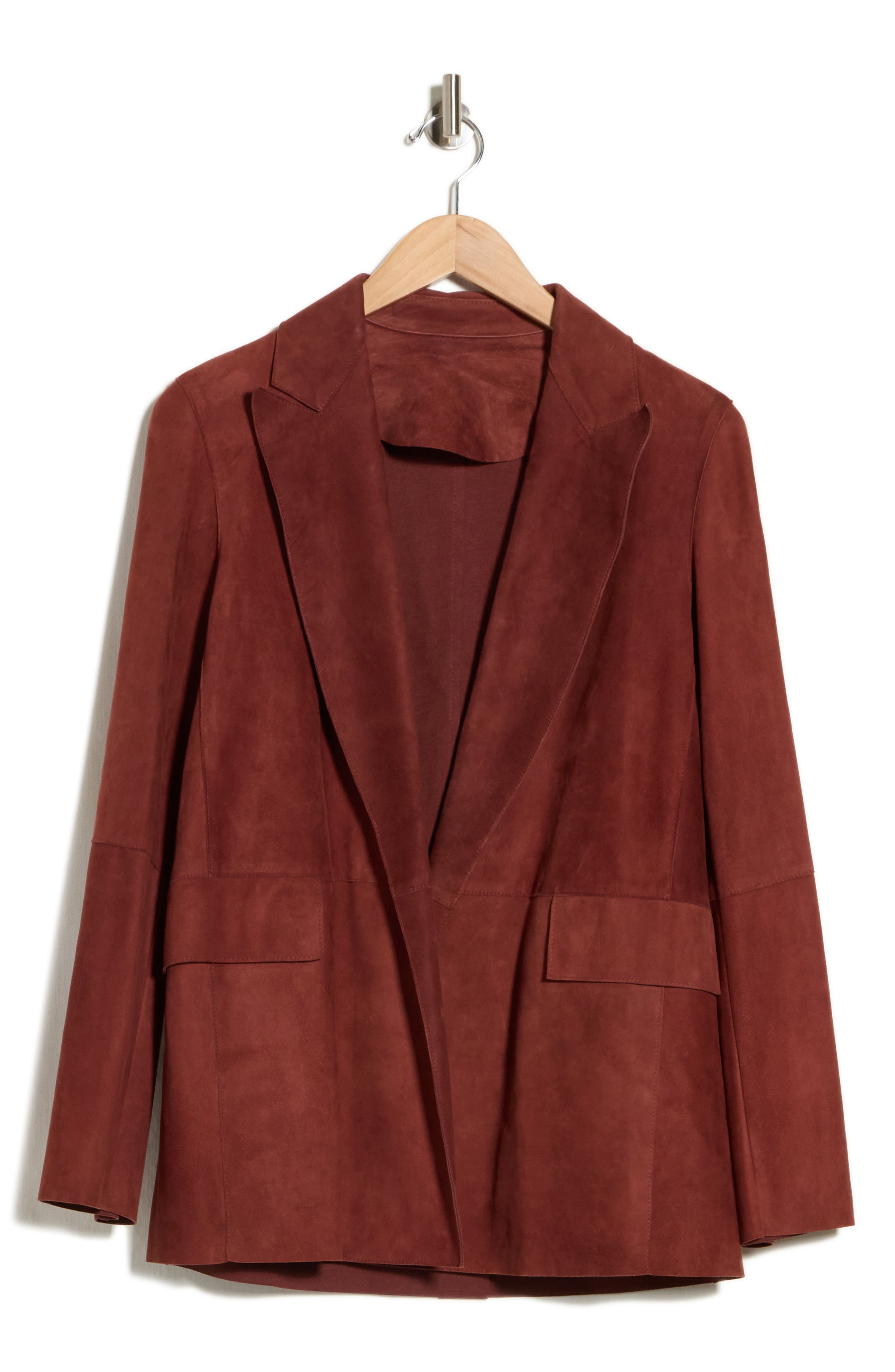 Suede Open Front Jacket