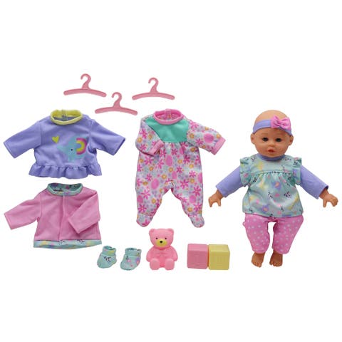 14" Lifelike Soft Doll and Play Accessories, Age 2+