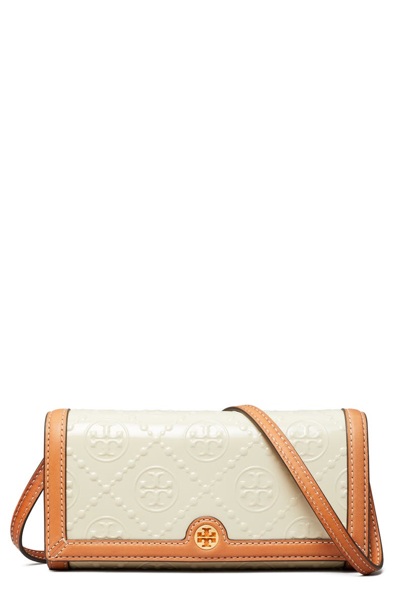 Tory Burch T Monogram Wallet Crossbody, Main, color, Fossil