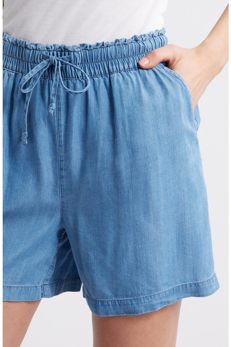 Tiney Tie Waist Chambray Shorts, Alternate, color, BLUE WASH