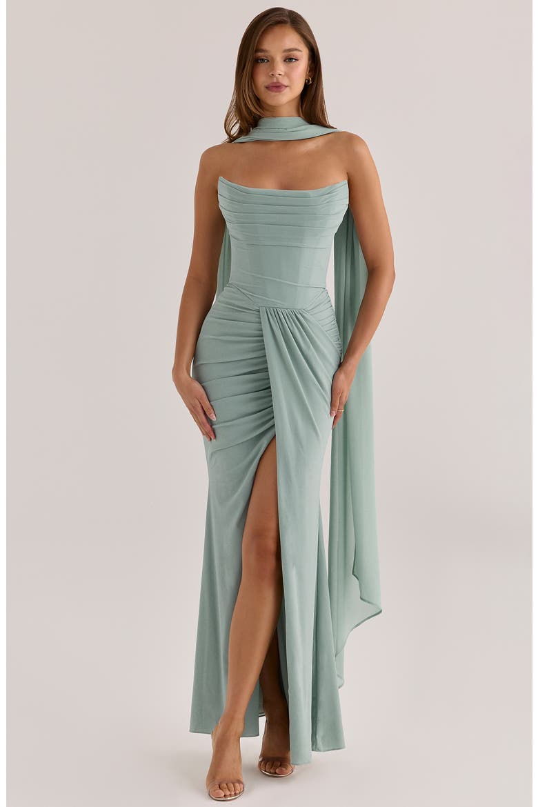 Portia Strapless Cocktail Dress, Alternate, color, JADE