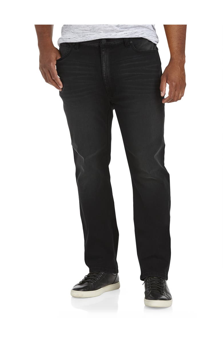 True Nation by DXL Big & Tall Washed Black Athletic-Fit Stretch Jeans, Main, color, Black