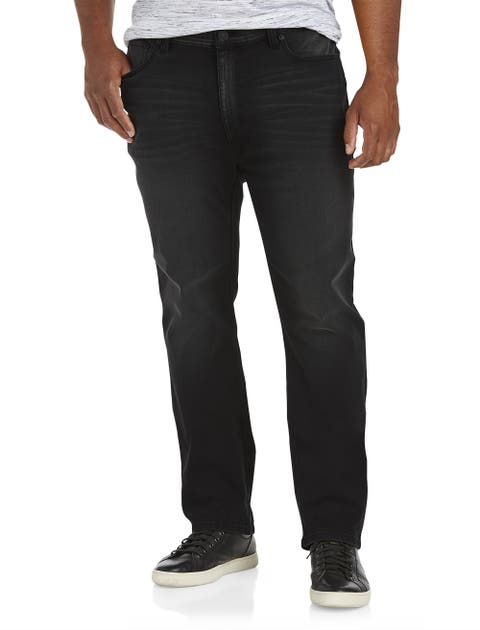Big & Tall Washed Black Athletic-Fit Stretch Jeans