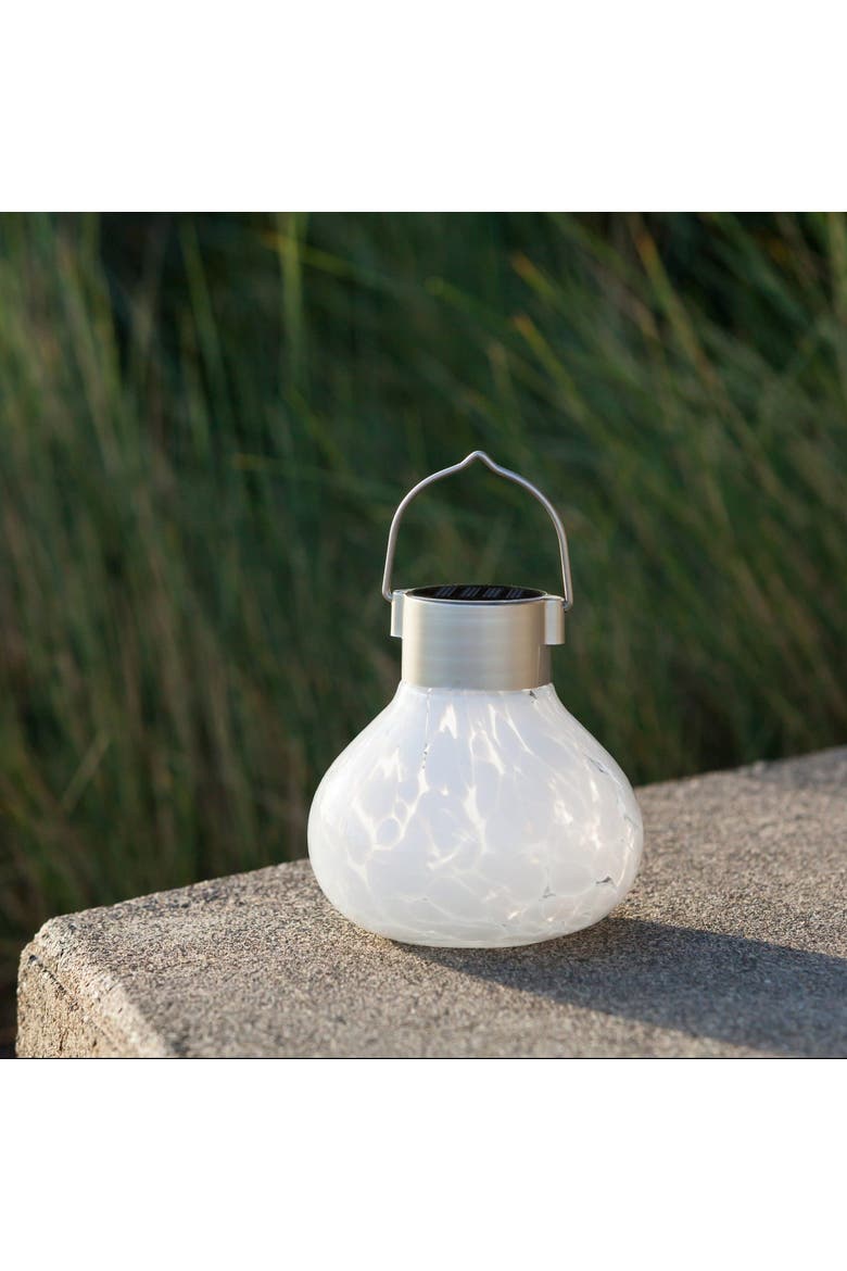 Solar Tea Lantern Handblown Glass 3-pack, Alternate, color, White