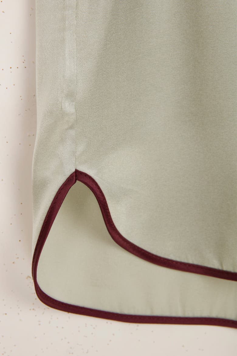 Silk Short Pyjama Suit, Alternate, color, Mint