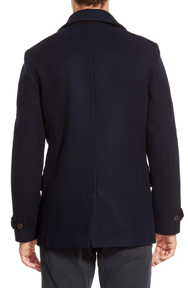 Ted Baker London 'Ossain' Herringbone Double Breasted Peacoat, Alternate, color,