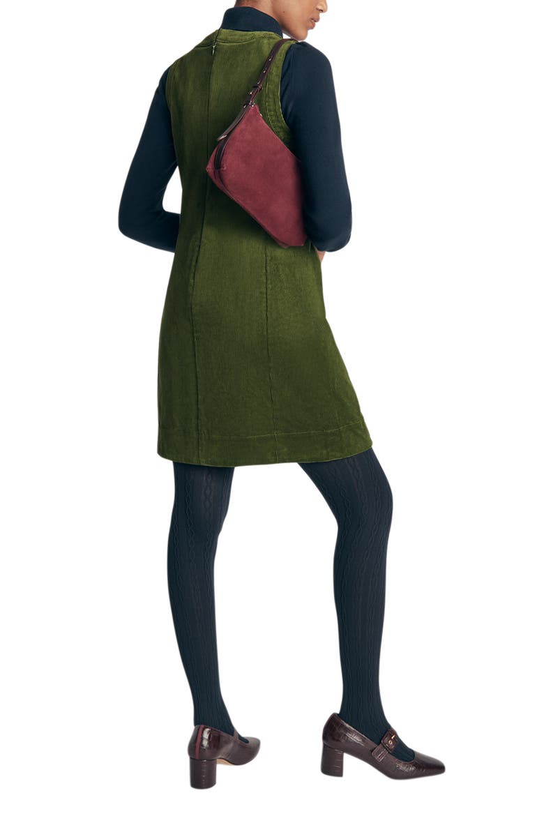 Lou Corduroy Shift Dress, Alternate, color, FOREST GREEN