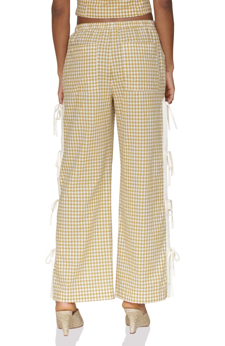 Avec Les Filles Side Tie Gingham Pants, Alternate, color,