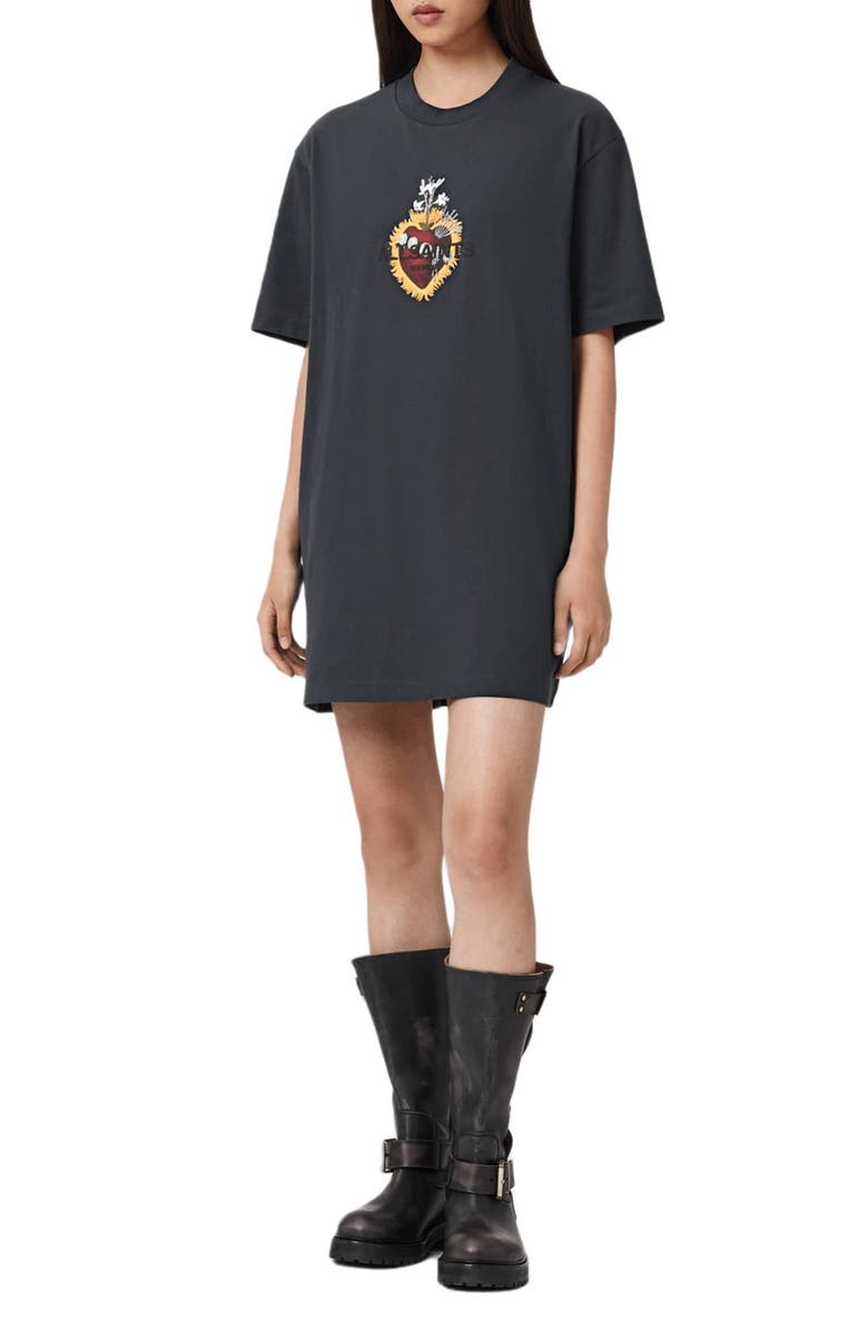 AllSaints Heartfelt T-Shirt Dress, Alternate, color,