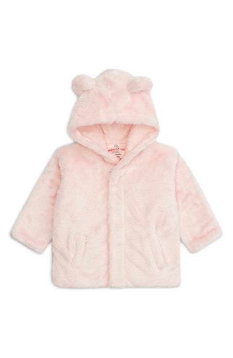 Minky Faux Fur Bear Hooded Jacket (Baby)