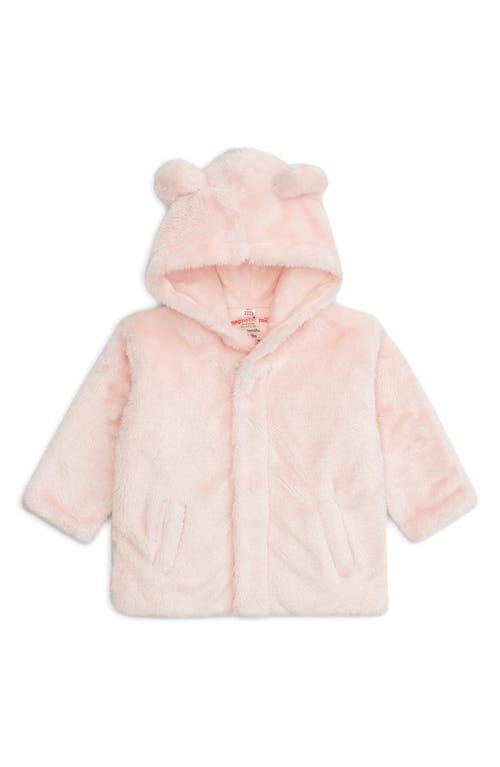 Magnetic Me Minky Faux Fur Bear Hooded Jacket In Pink