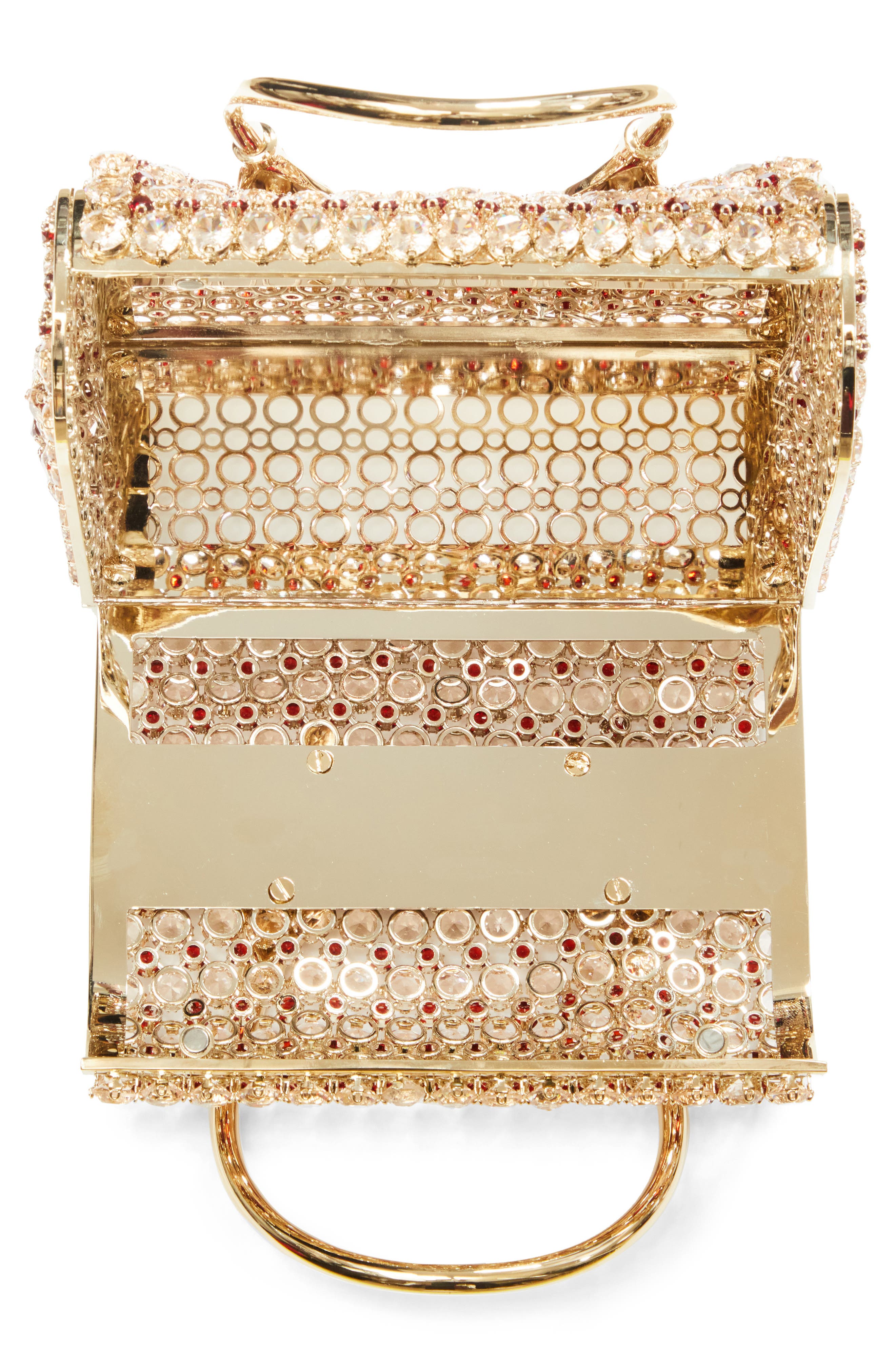 Christian Louboutin Crystal Mesh Top Handle Bag, Alternate, color, Suzuran/ Loubi