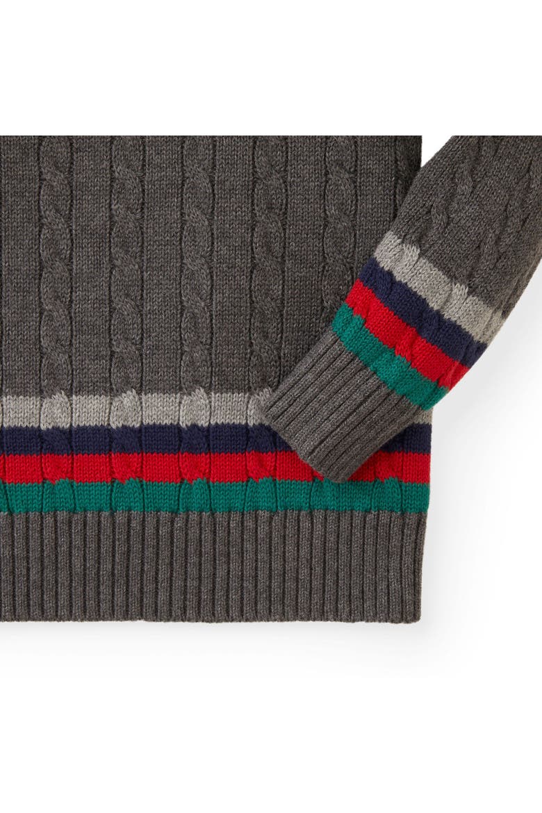 Baby Boys' V-Neck Cable Sweater, Infant, Alternate, color, Grey