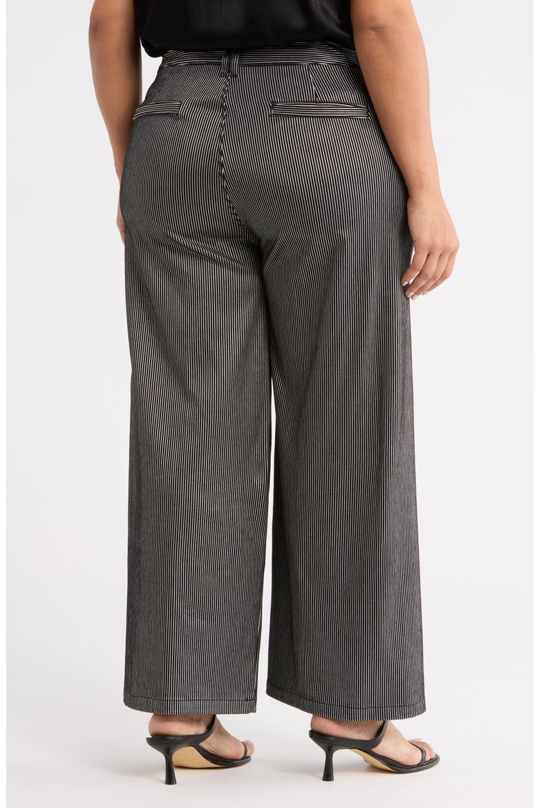 Darlene Stripe High Waist Wide Leg Pants, Alternate, color, BLK SHN LI