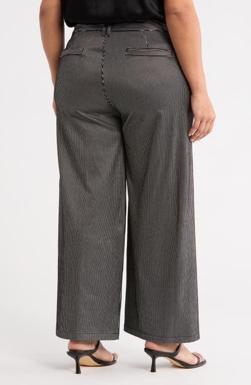 Lyssé Lysse Darlene Stripe High Waist Wide Leg Pants In Gray