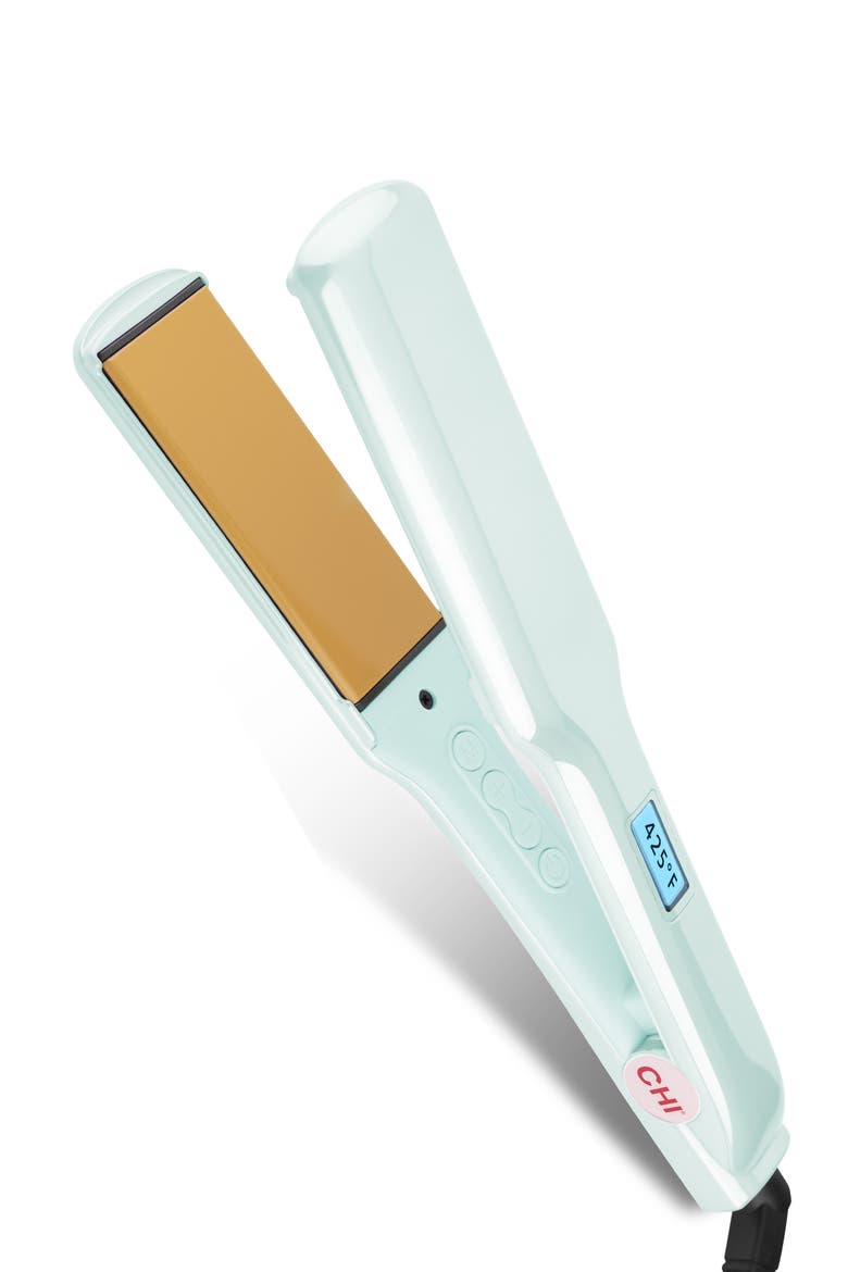 Baby Blue Chrome Wide Plate Ceramic Hair Straightener, Main, color, NO COLOR
