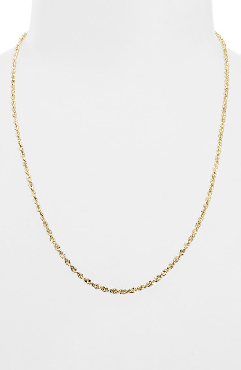 Bony Levy Men's 14K Gold Rope Chain Necklace, Alternate, color, 