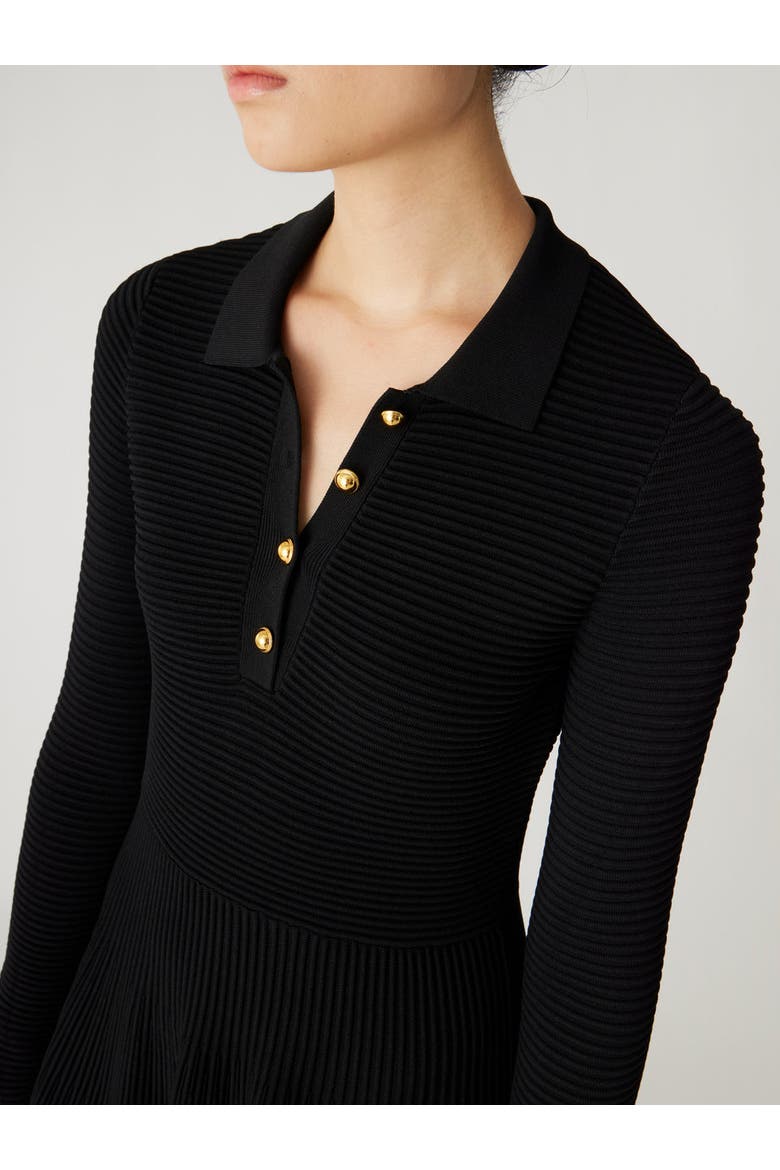 Ottoman Knit Ls Dress, Alternate, color, BLACK