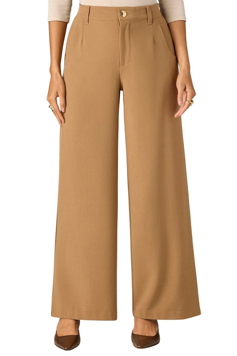 Whitney Skyrise Flat Front Wide Leg Pants, Main, color, BUTTER TOFFEE