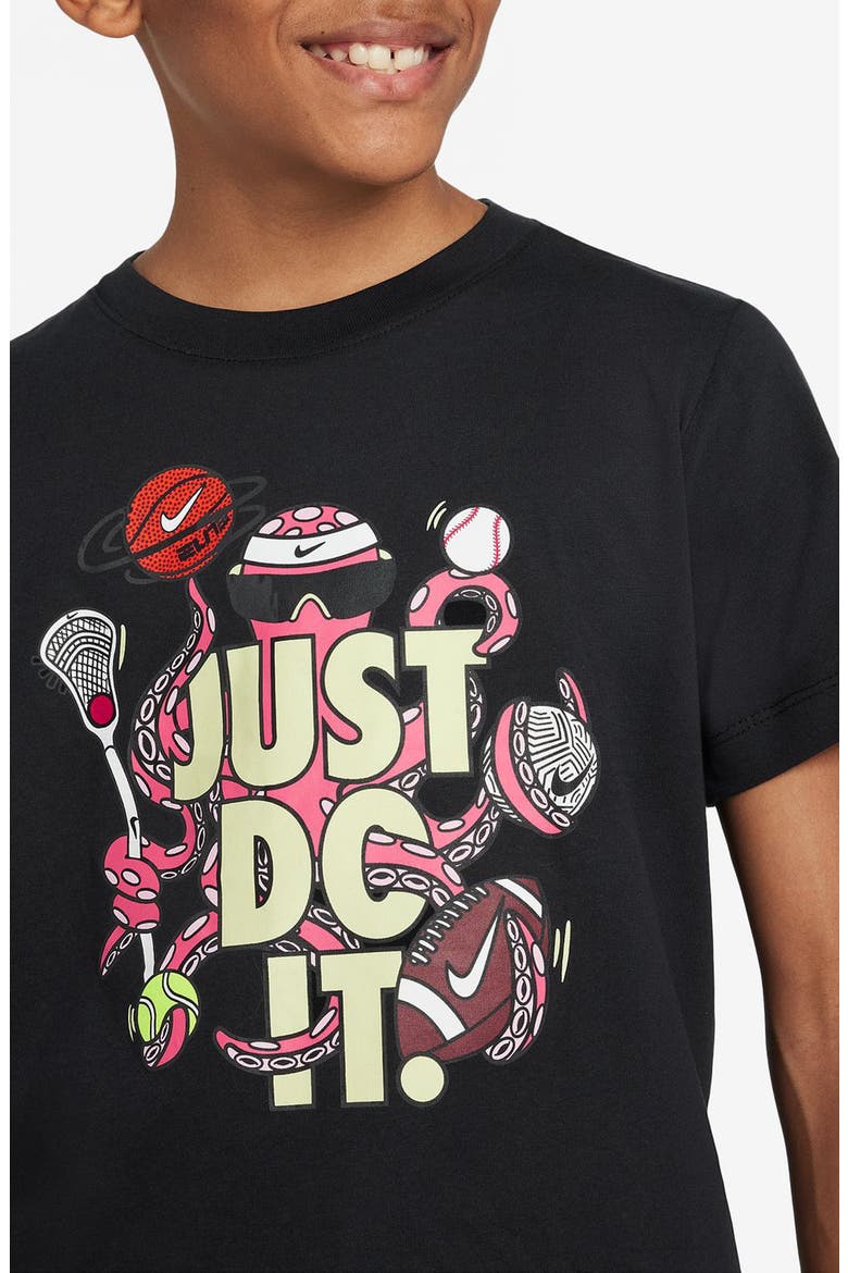 Kids' Sportswear Just Do It Cotton Graphic T-Shirt, Alternate, color, BLACK
