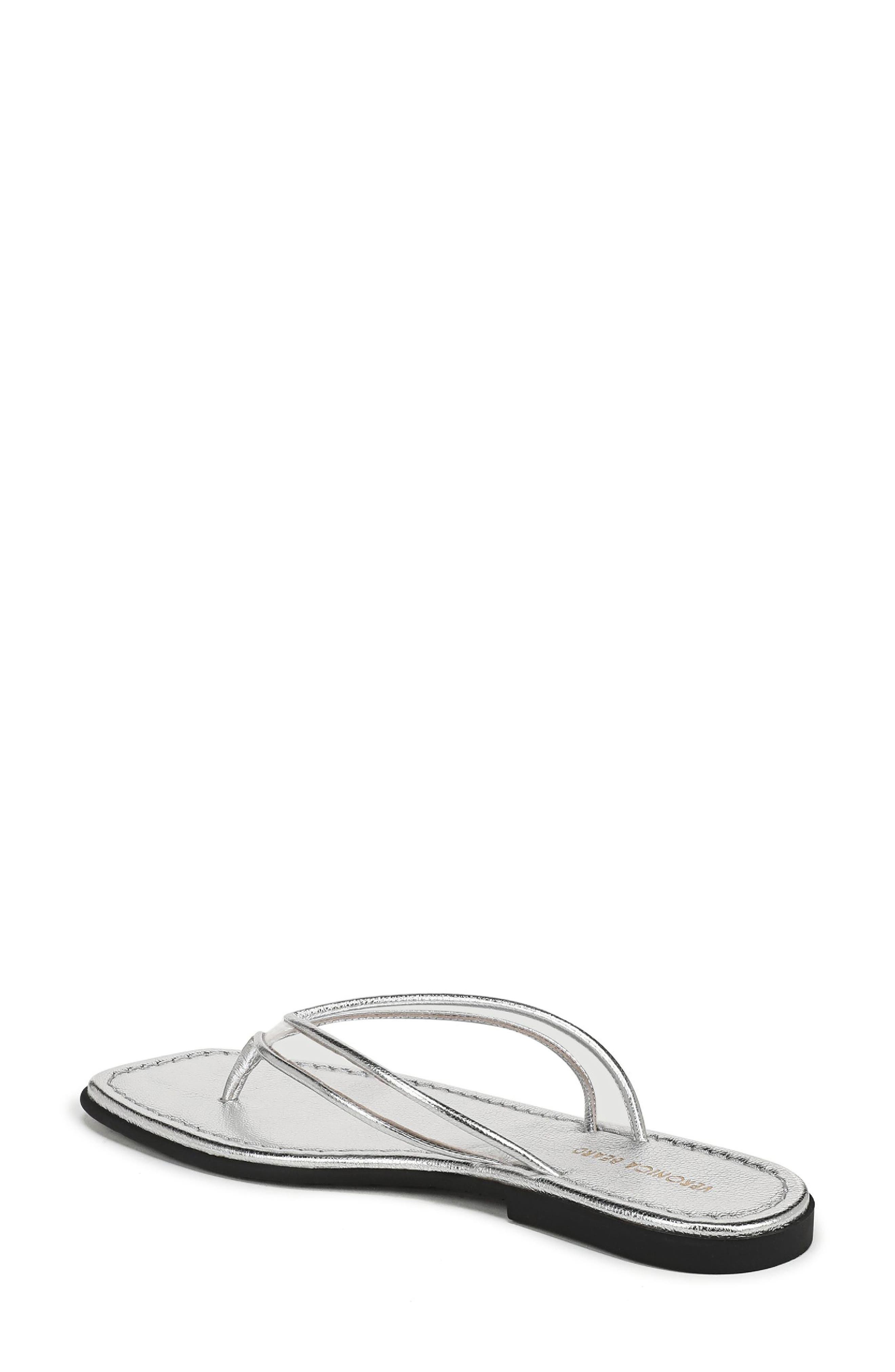 Veronica Beard Clea Flip Flop, Alternate, color, Clear/ Silver