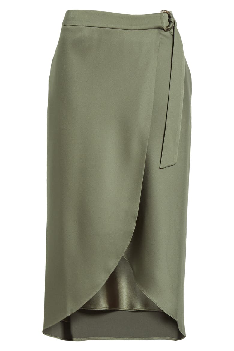 Aleyxa Belted Wrap Skirt, Alternate, color, KHAKI