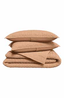 Woven & Weft Reversible Honeycomb Waffle Cotton Quilt & Sham Set